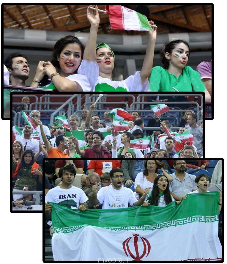 تماشاچیان والیبال ایران و آمریکا در لس‌آنجلس