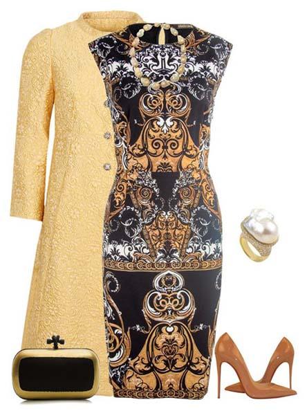 لباس مجلسی با کیف و کفش و جواهرات
